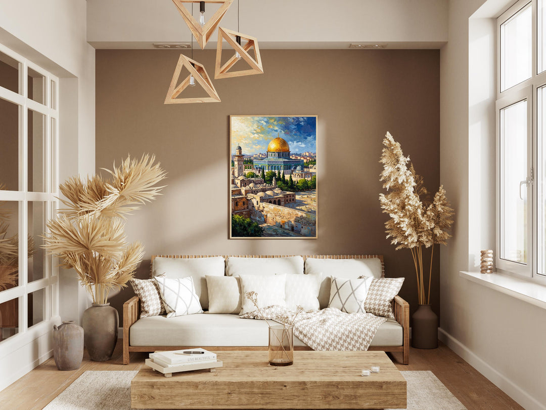 Home office decor wall art depicting sacred Jerusalem site