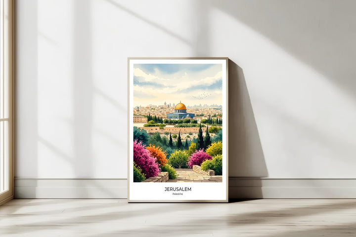 close-up of arches in watercolor study inspired by jerusalem landmarks