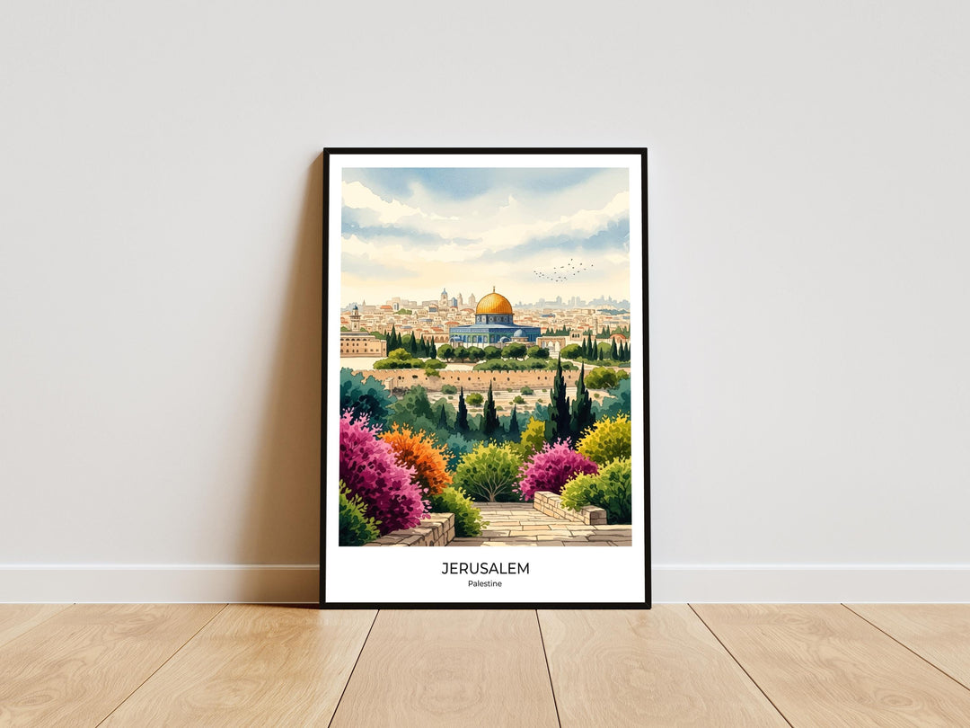 soft watercolor depiction of al aqsa mosque arches