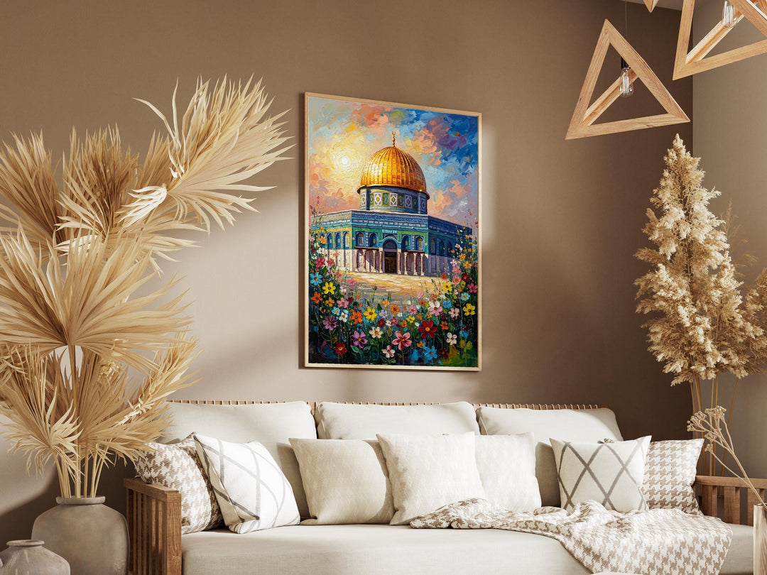 Premium canvas wall art featuring Dome of the Rock glow