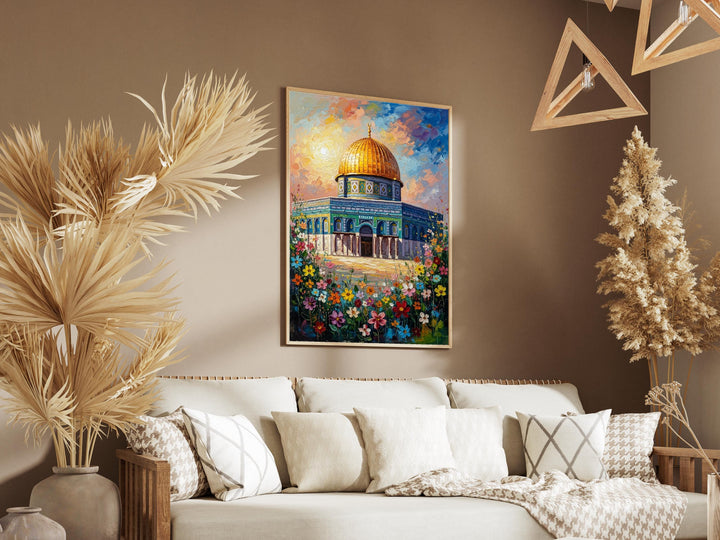 Premium canvas wall art featuring Dome of the Rock glow