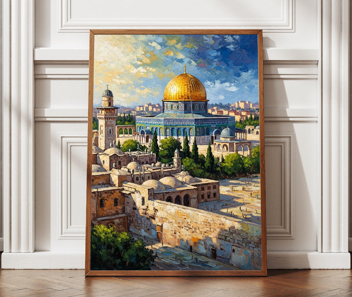 Dome of the Rock wall art close-up of the golden dome