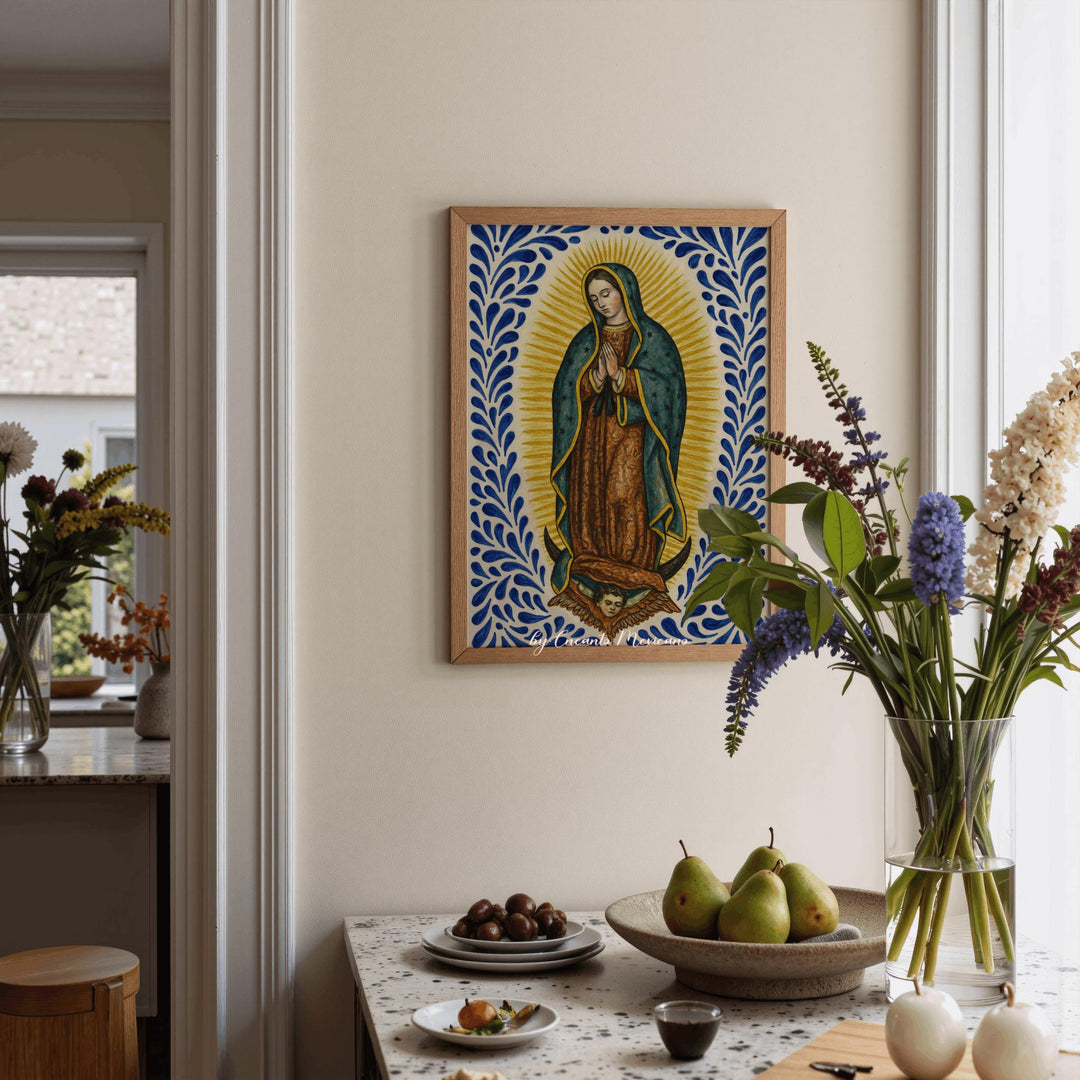 decorative Talavera wall piece for Mexican decor and sacred space