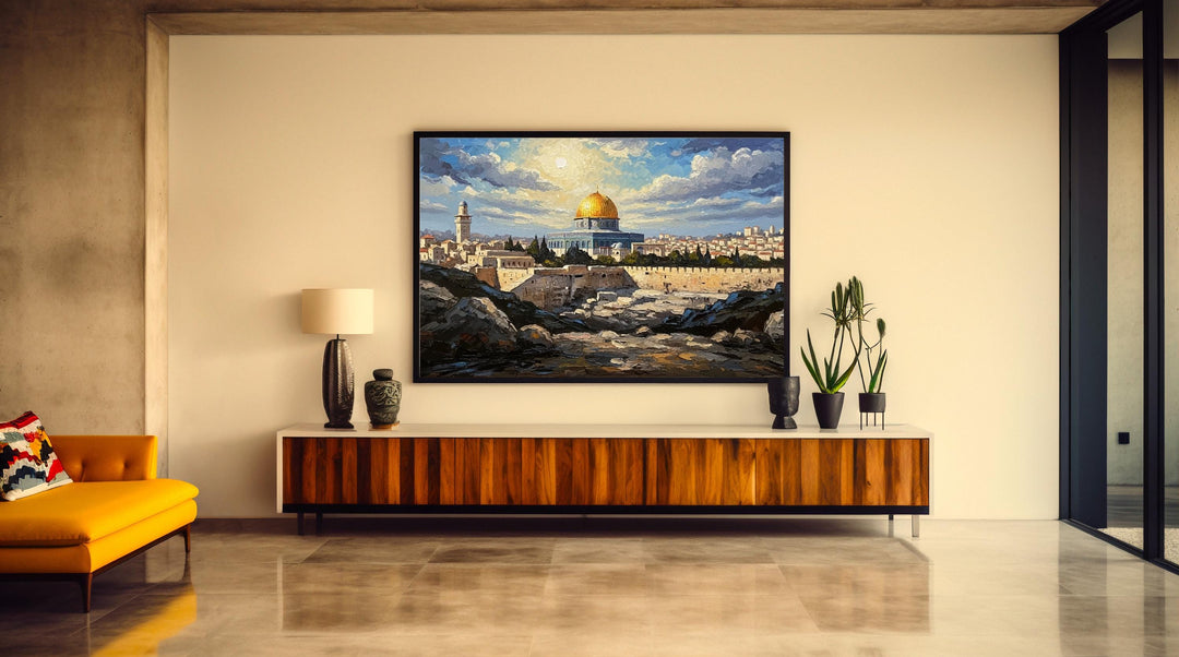 Soft matte finish wall art depicting Jerusalem’s holy site