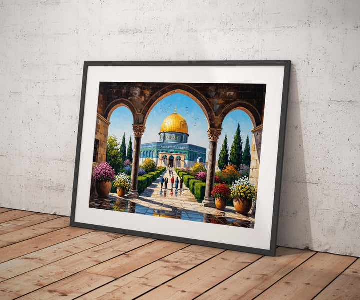 Jerusalem Al Aqsa modern Islamic wall art with textured look