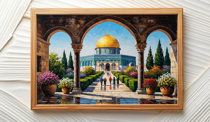 Framable wall art Jerusalem Al Aqsa textured oil finish