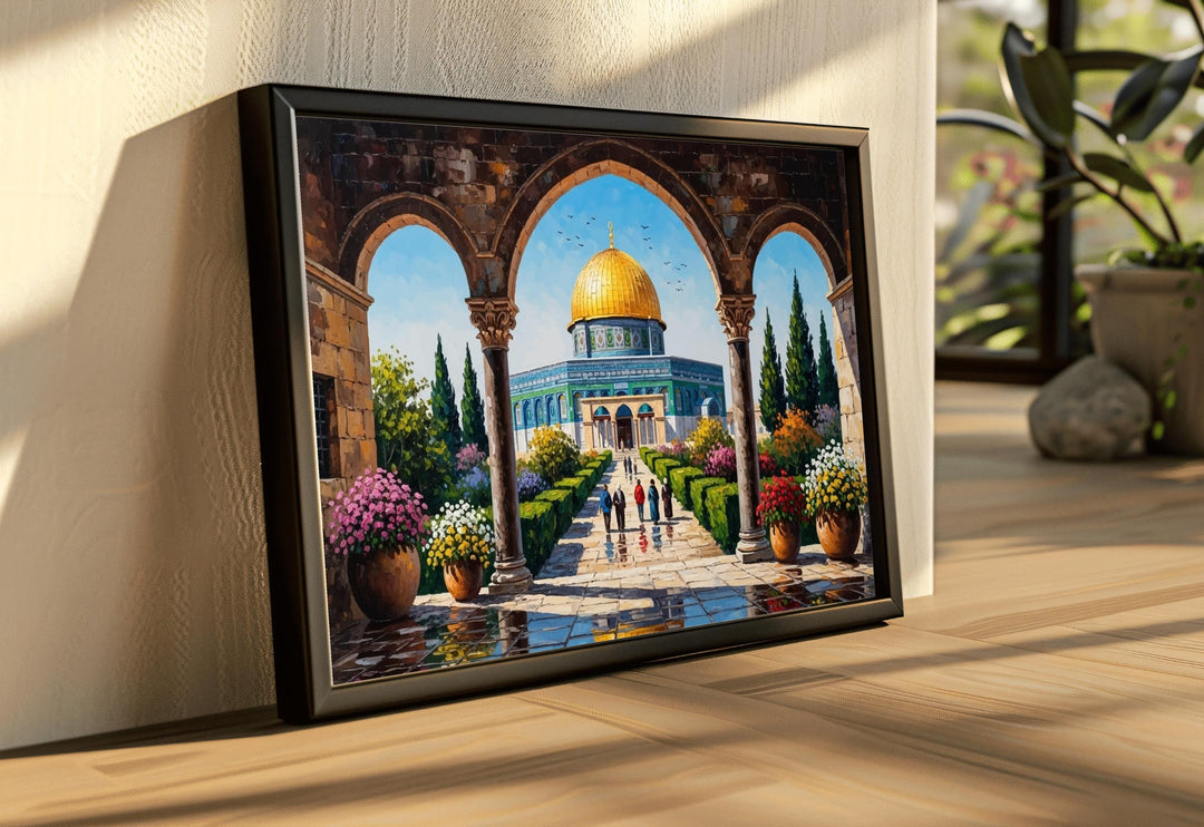 Oil paint texture Jerusalem Al Aqsa art print detail