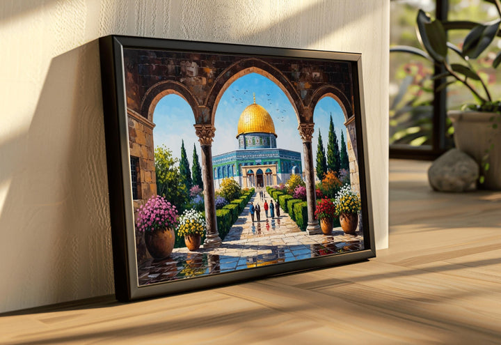 Oil paint texture Jerusalem Al Aqsa art print detail