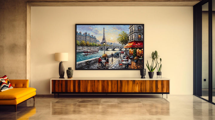 elegant paris scene wall decor on premium canvas