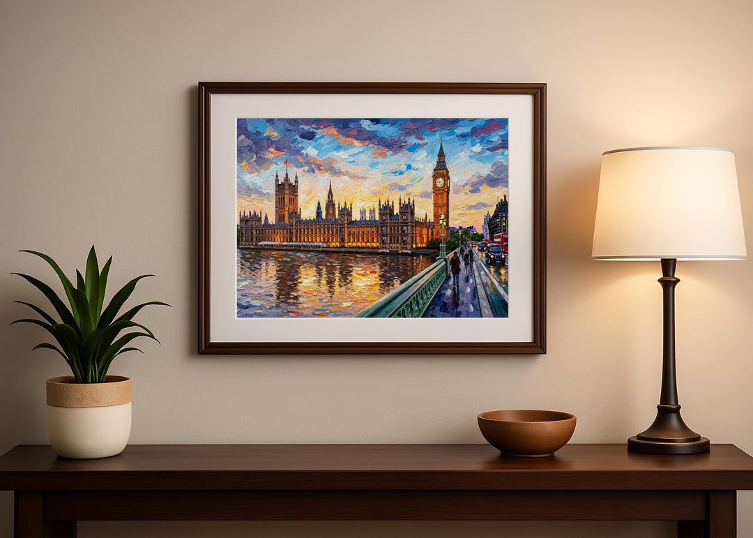 Classic London landmarks wall art close-up clock face
