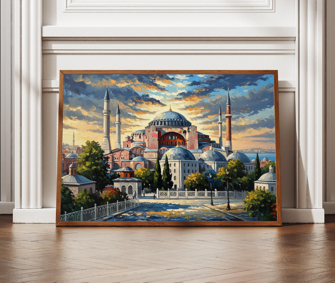 Hagia Sophia wall art oil painting with textured finish in Istanbul