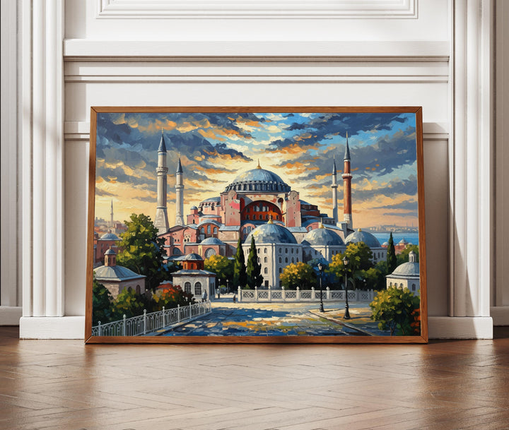 Hagia Sophia wall art oil painting with textured finish in Istanbul