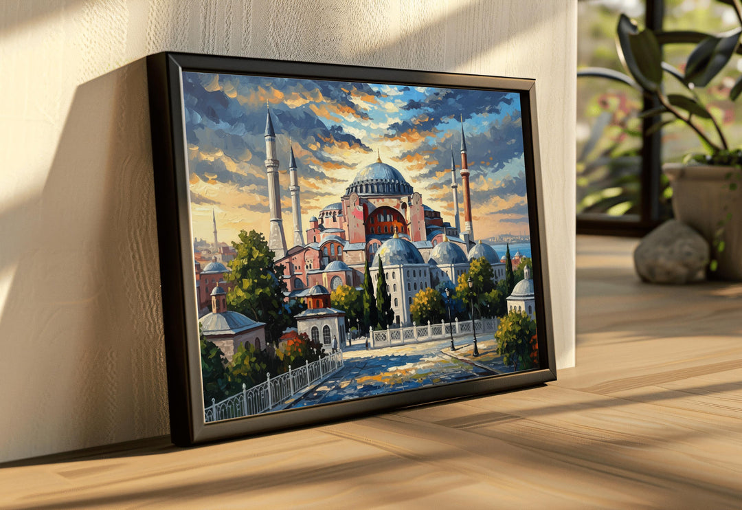 Close-up of oil painting texture on canvas wall art