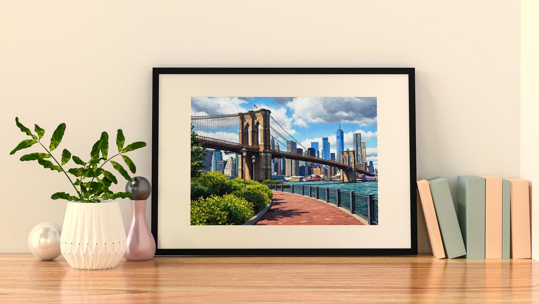 Architectural NYC skyline art on textured canvas