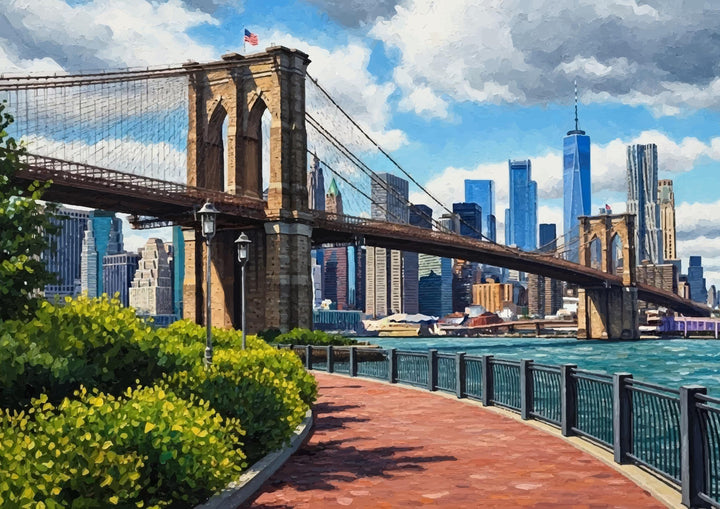 Brooklyn Bridge and skyline wall art canvas print for living room