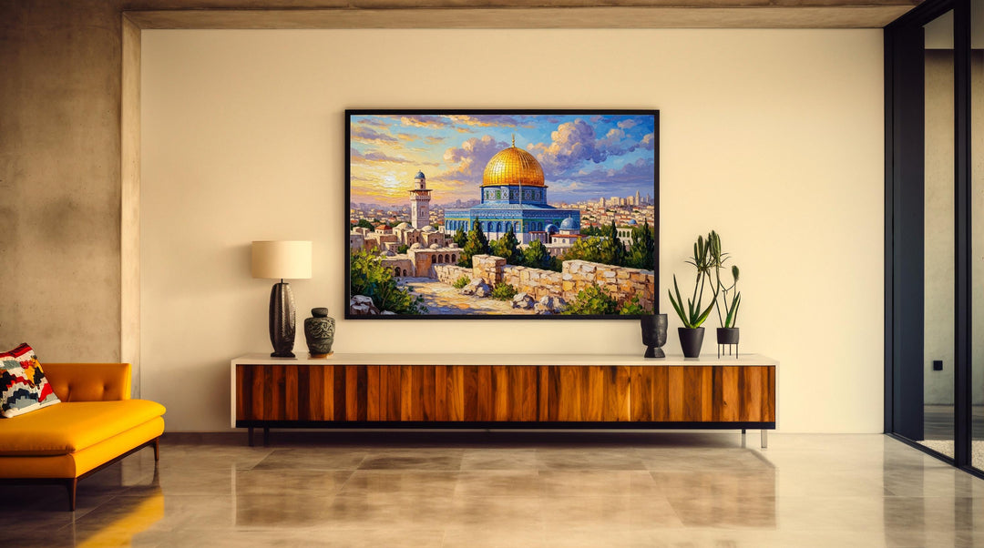 Oil painting of Jerusalem landmarks – textured finish on canvas