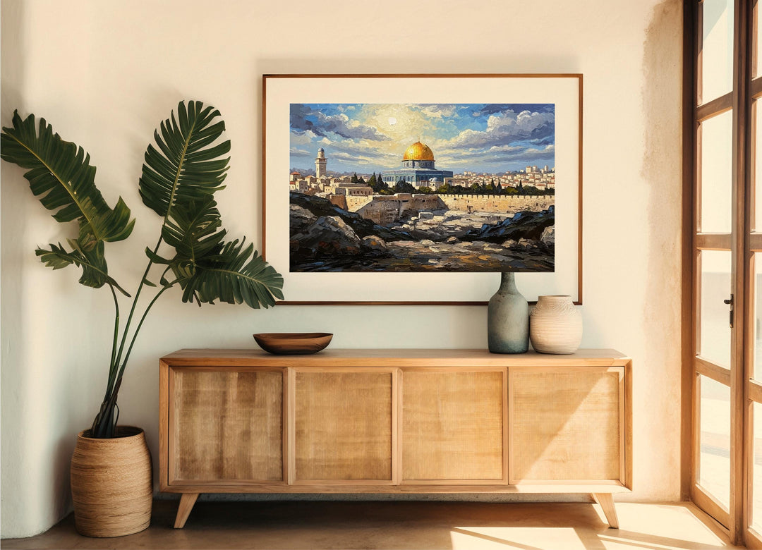 Decorative wall art celebrating the Holy City of Jerusalem