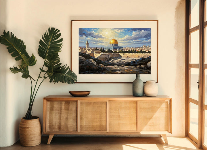 Decorative wall art celebrating the Holy City of Jerusalem