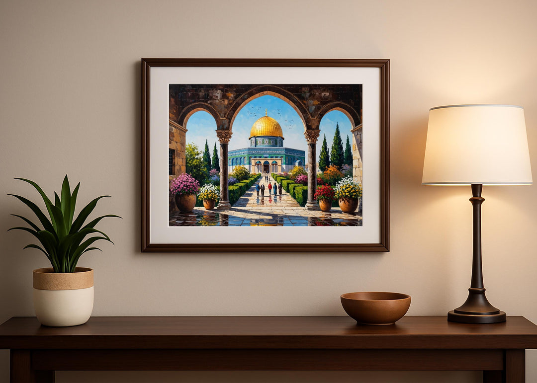 Jerusalem Al Aqsa religious wall art print with textured finish