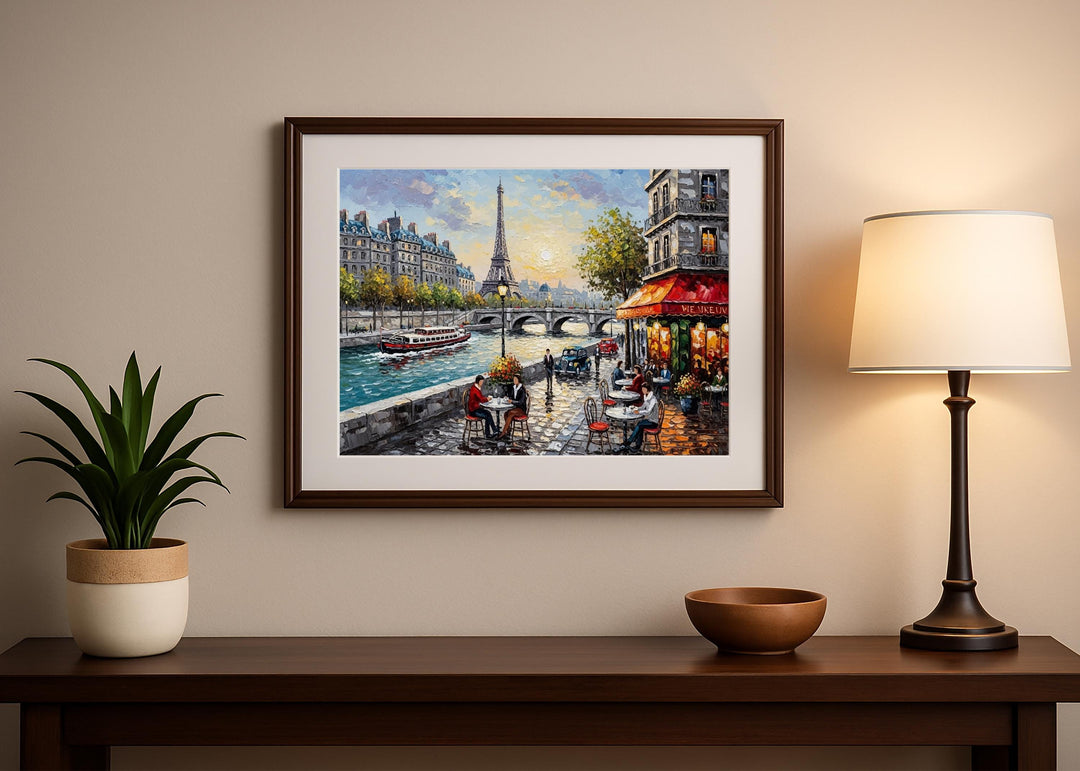 close-up of textured oil technique on paris landmark artwork