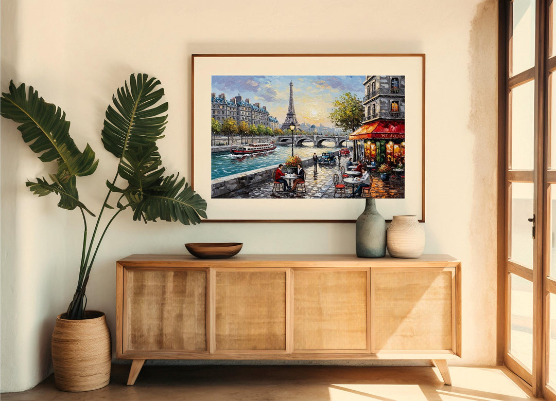 high-quality canvas wall art of eiffel tower at dusk