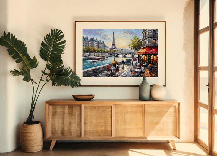 high-quality canvas wall art of eiffel tower at dusk