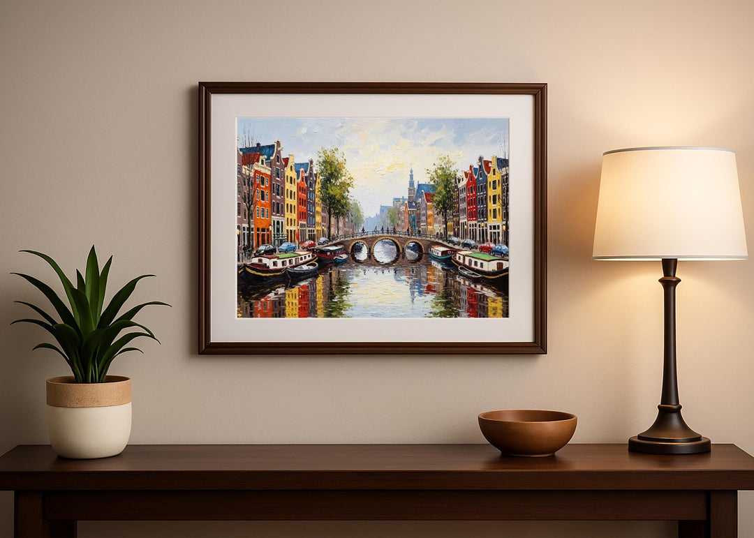Brushstroke detail resembling oil painting on cityscape