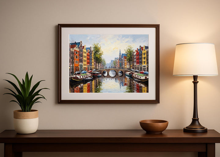 Brushstroke detail resembling oil painting on cityscape