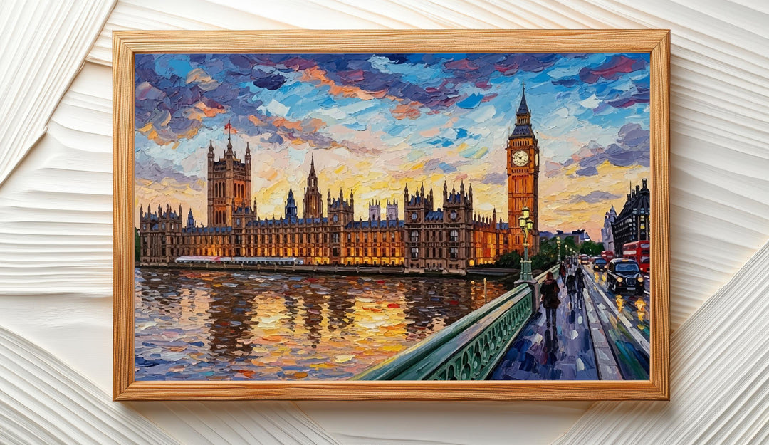 Muted color London Big Ben wall art for office