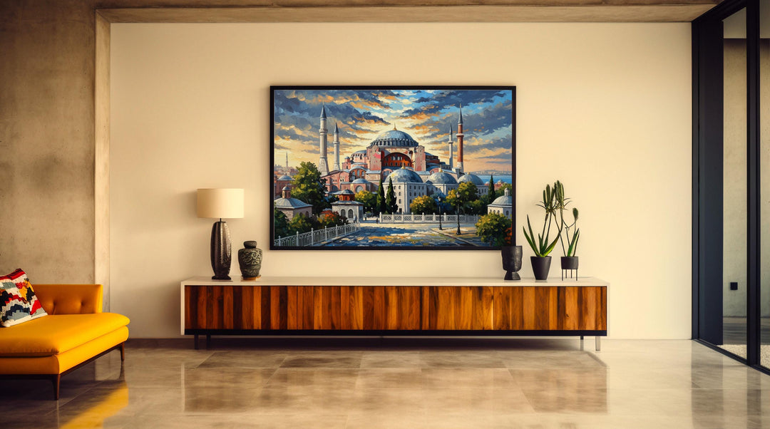 Hagia Sophia inspired architectural print for living spaces
