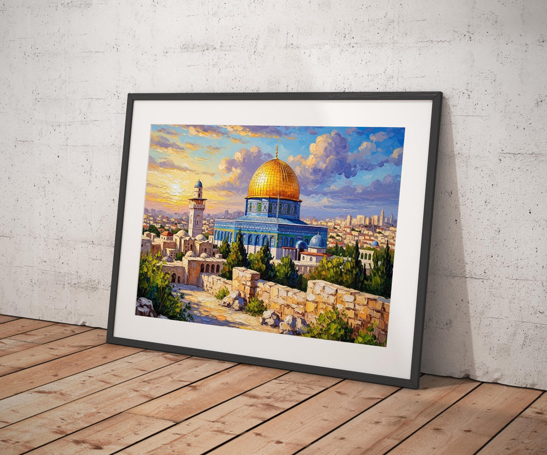 Abstract Islamic art inspired by Dome of the Rock – rich color