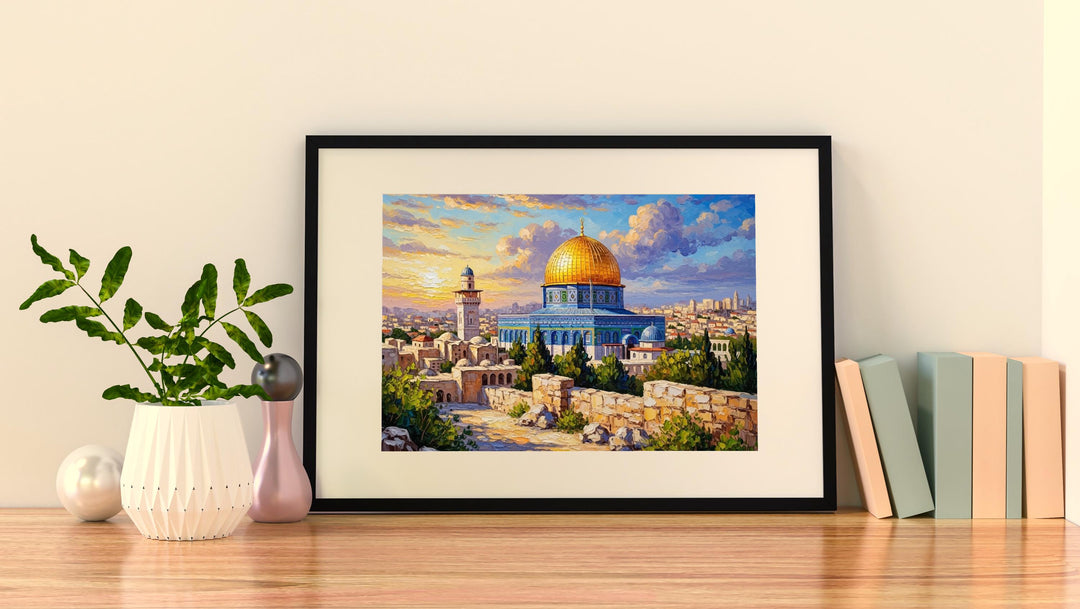 Premium wall art with textured oil finish – mosque architecture