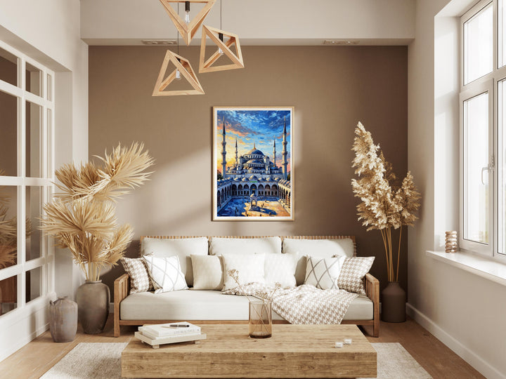 Decorative Istanbul landmark with rich blues and gold accents