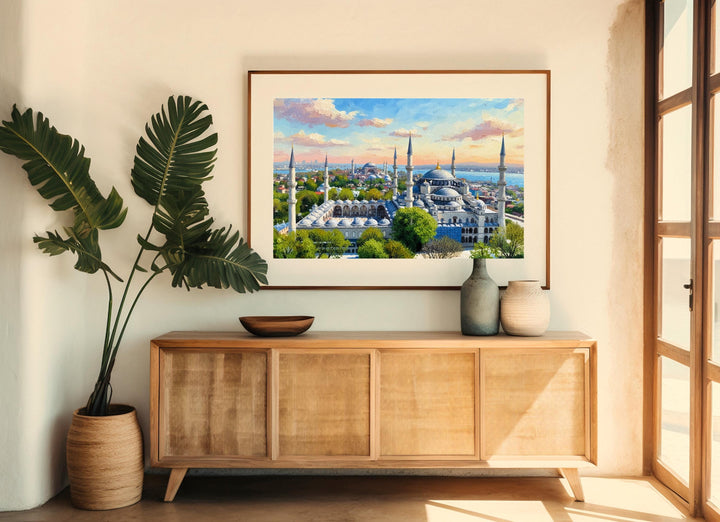 Blue Mosque and surrounding streets artwork suitable for living room
