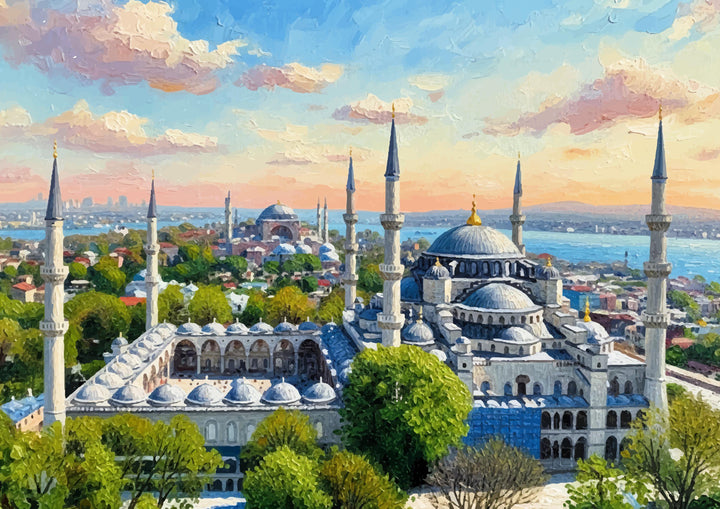 Istanbul iconic Blue Mosque poster for home or office decor