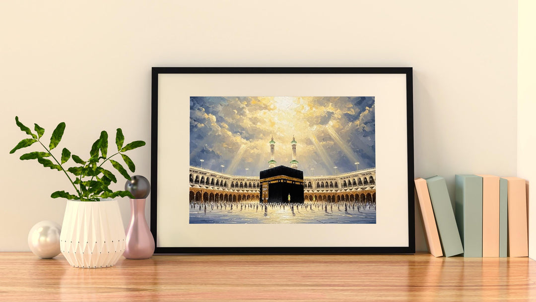 Architectural design elements and flowing lines in Islamic wall art