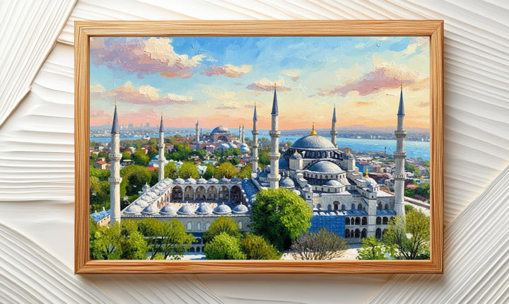 Minaret towers close-up in Ottoman-era art print