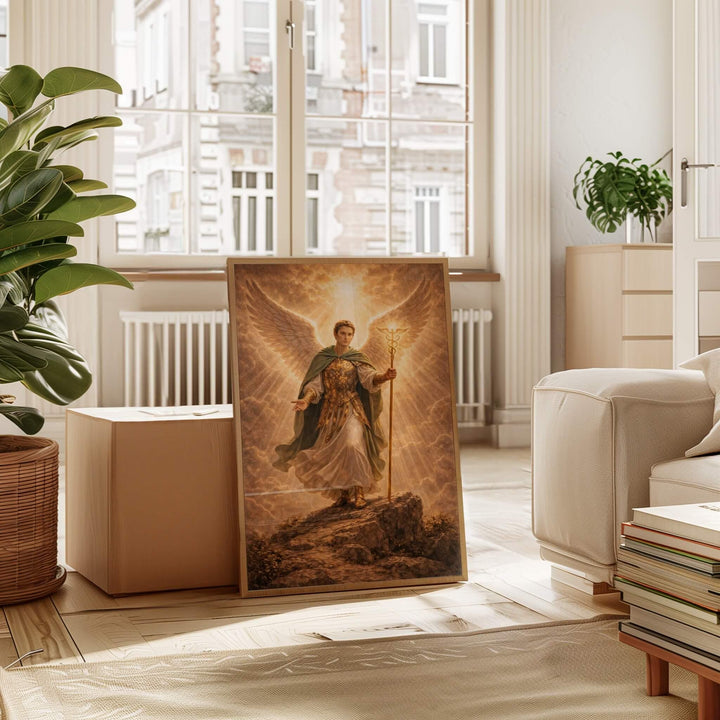 archangel raphael biblical artwork print on archival paper full view