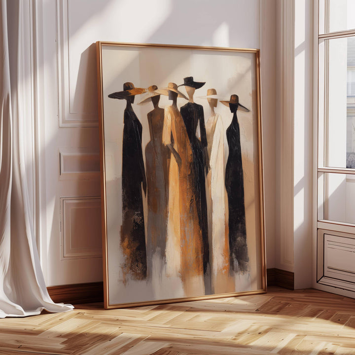 Boho-inspired African art print highlighting strong independent friends motif