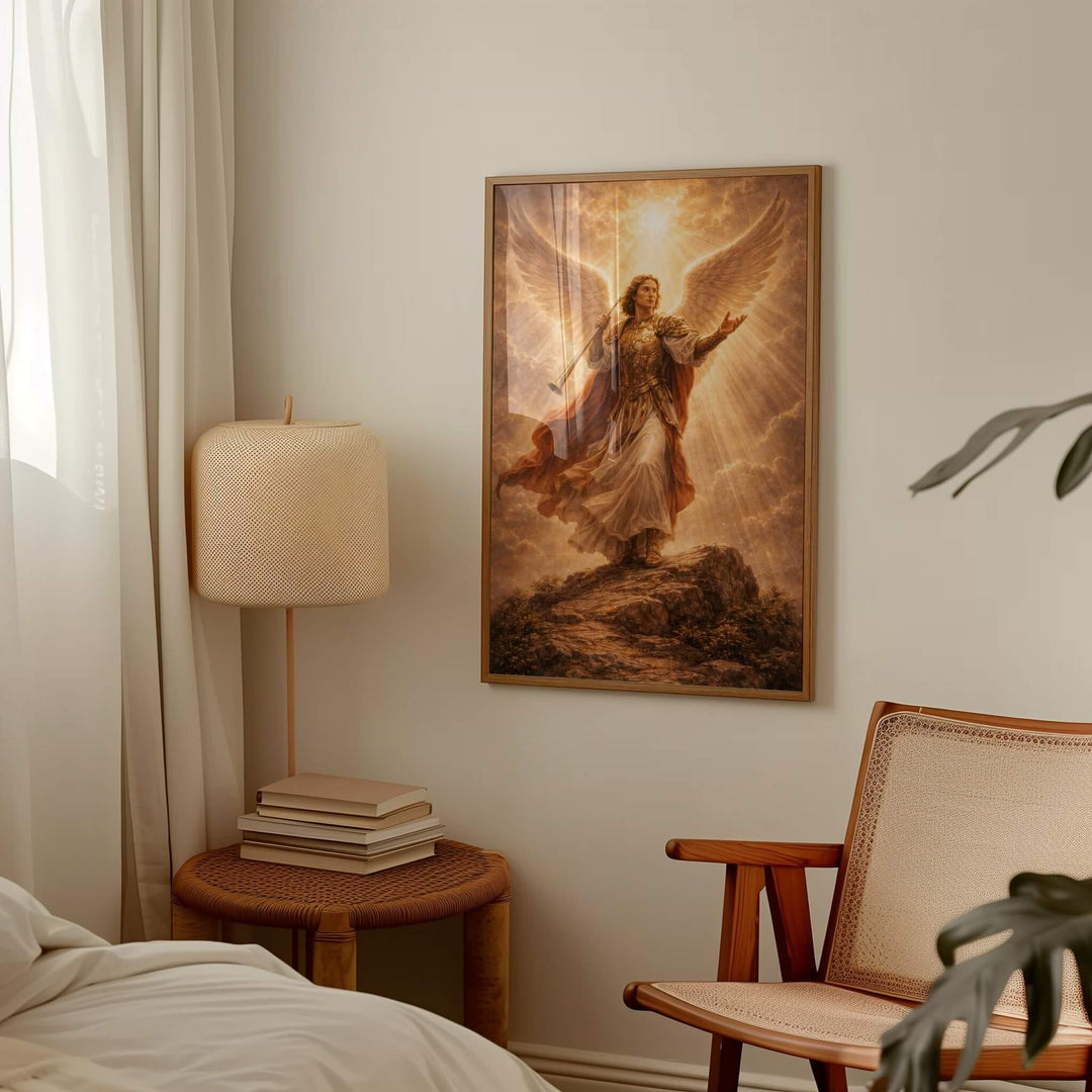 Catholic home decor Archangel Gabriel framed art