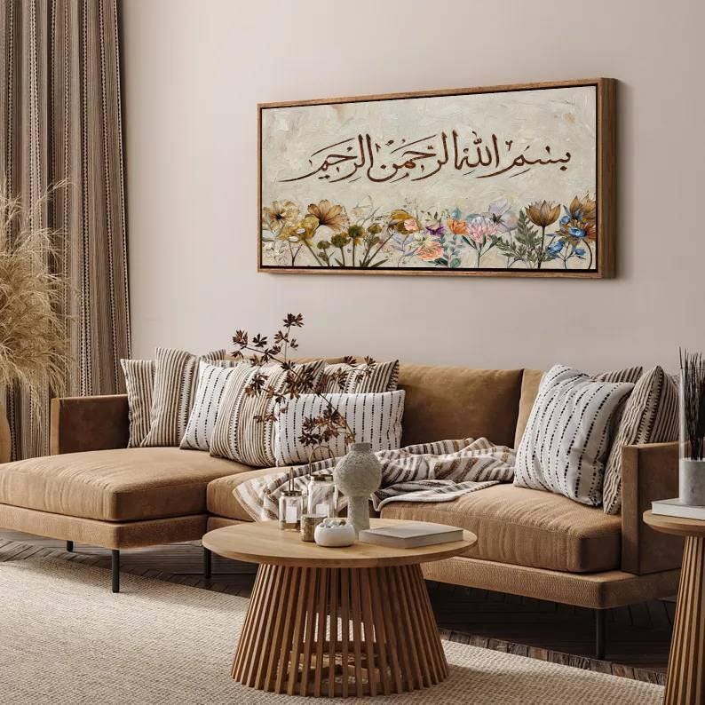 Pastel floral Besmele wall art ready for living room or nursery decor