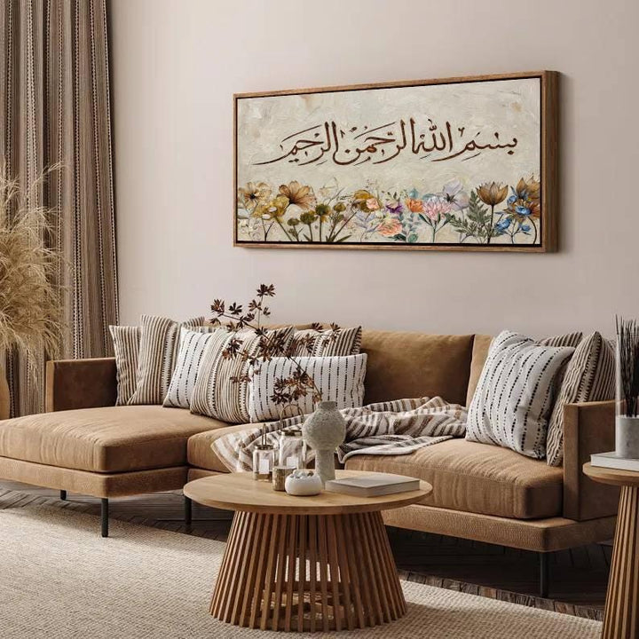 Pastel floral Besmele wall art ready for living room or nursery decor