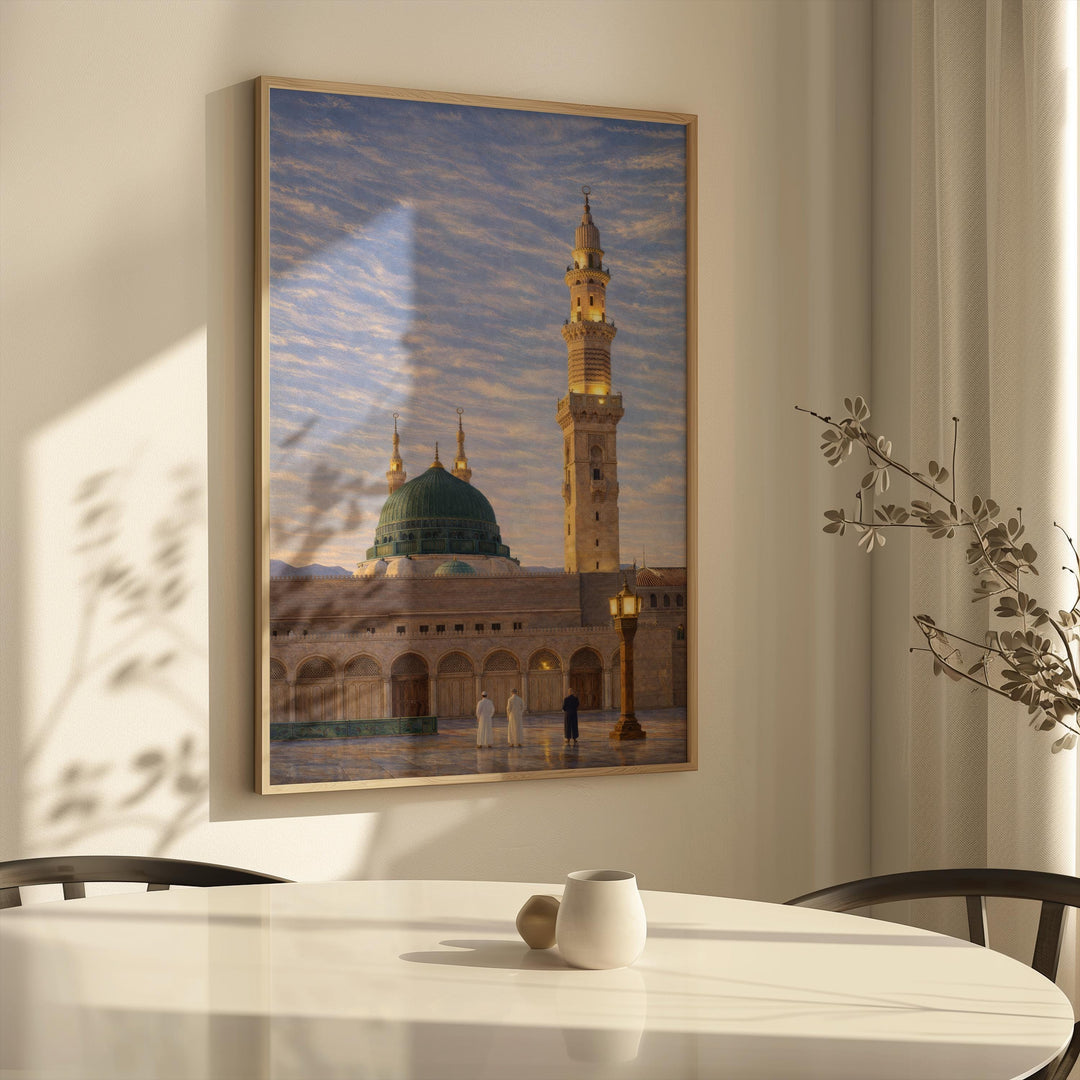 Green dome Medina Mosque artwork ideal for living room or hallway