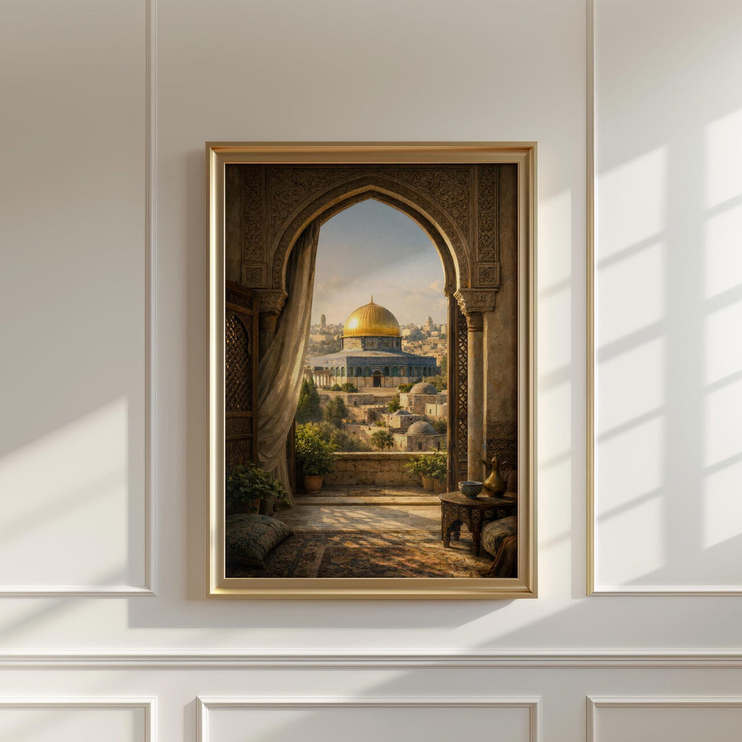 Mosque-inspired design featuring the Golden Dome on premium fine art paper