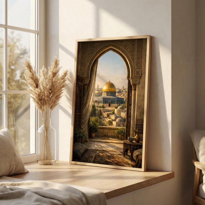 Gold dome artwork with neutral backdrop highlighting intricate detailing
