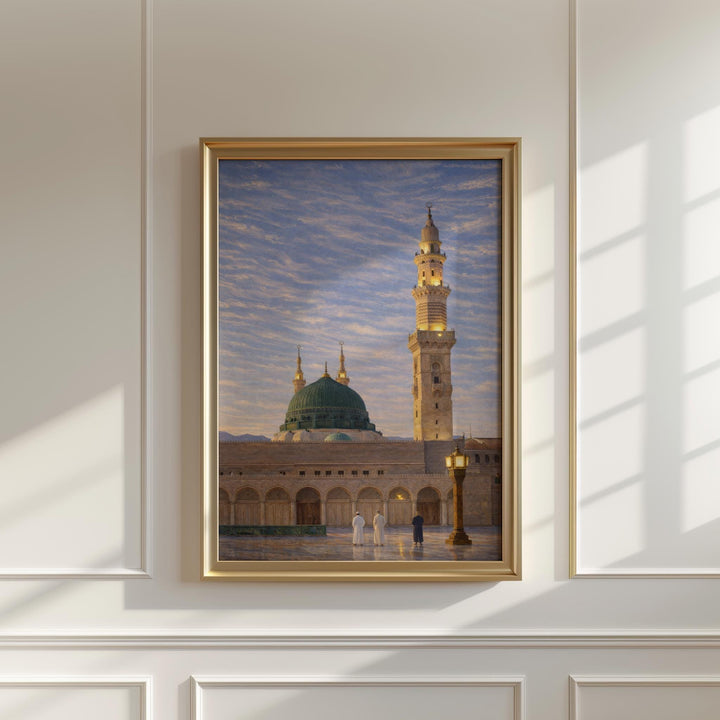 Abstract Islamic wall decor featuring the Green Dome Medina Mosque