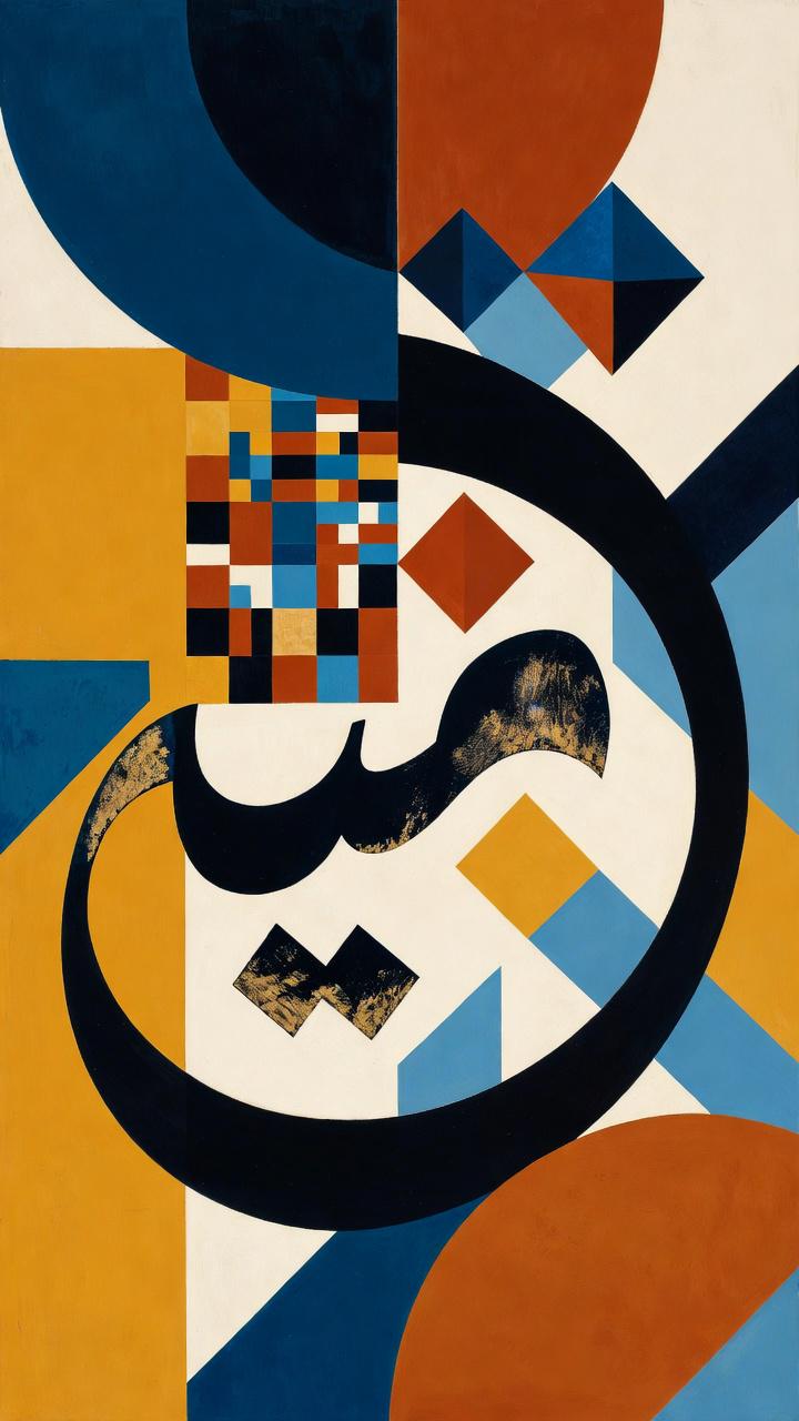 Mid-century modern style wall poster for gallery display