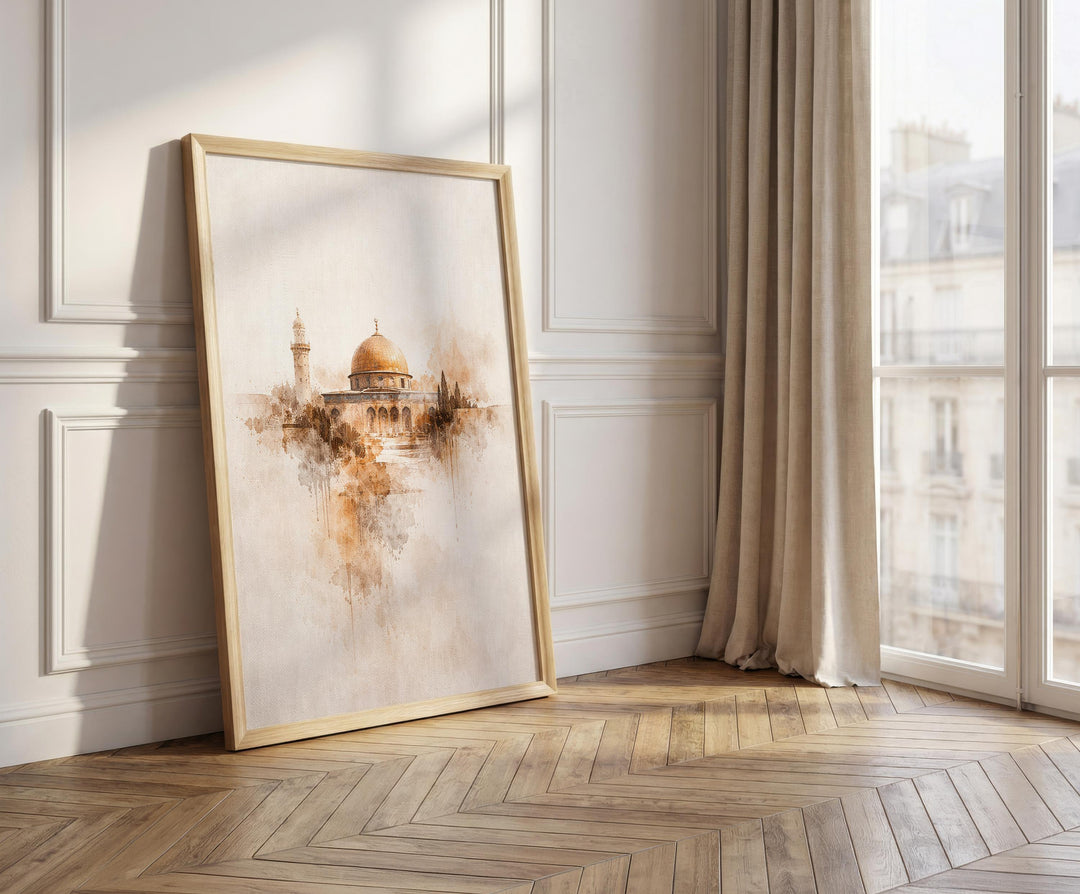 Neutral-toned architectural art ready for framing in hallways