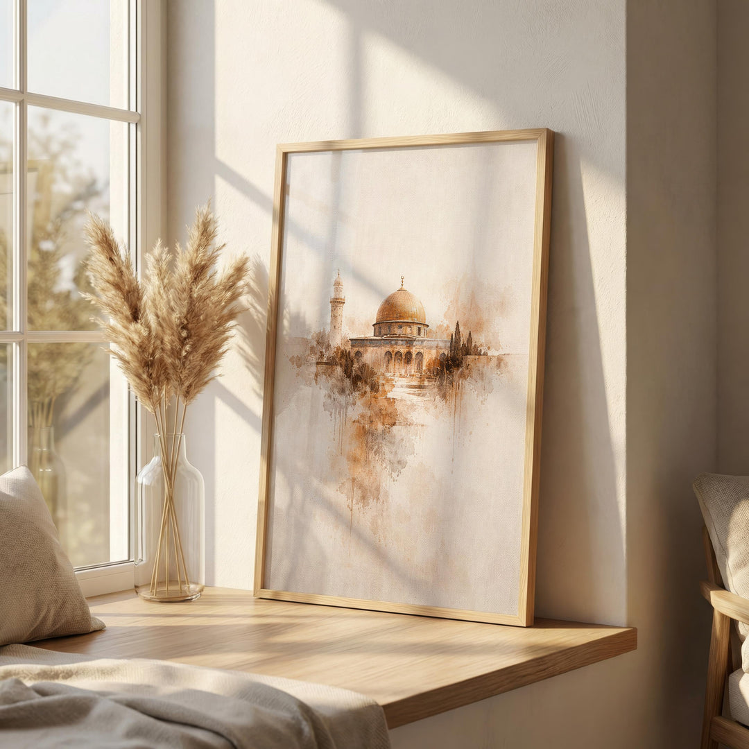 Minimal Muslim artwork ideal for living room or study decor