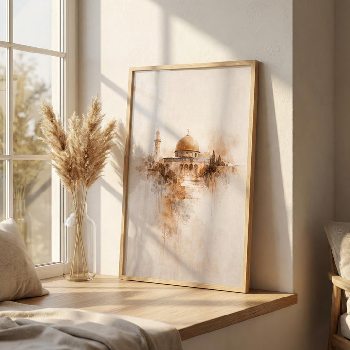 Minimal Muslim artwork ideal for living room or study decor